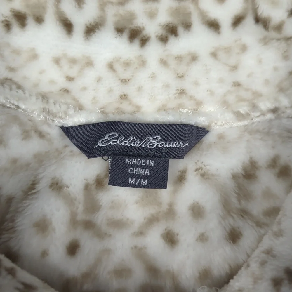 Eddie Bauer Aztec Pattern Soft Fleece Quarter Zip Pullover Women's Medium‎